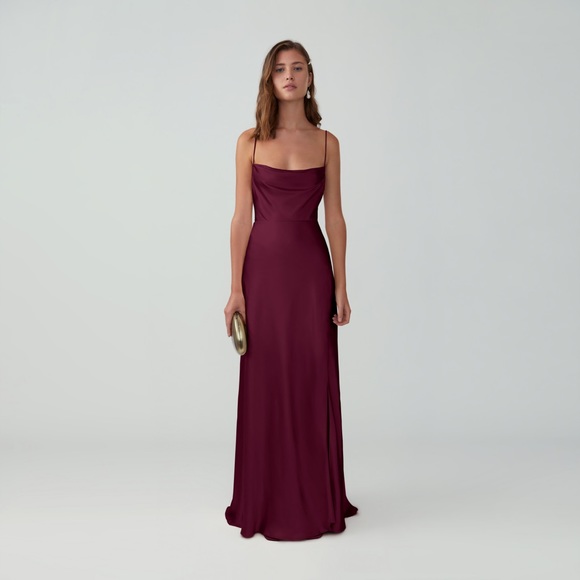Fame and Partners Strappy Draped Gown in Wine color - Picture 5 of 16